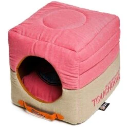 Touchdog ® 'Vintage Squared' 2-in-1 Convertible And Collapsible Dog And Cat Bed -Tropiclean Store touchdog r vintage squared convertible and reversible retro printed 2 in 1 collapsible pet dog cat house bed 772735