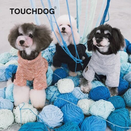 Touchdog Vogue Neck-Wrap Full Body Fashion Dog Sweater Outfit -Tropiclean Store touchdog vogue neck wrap sweater and denim pant outfit 265250