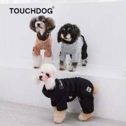 Touchdog Vogue Neck-Wrap Full Body Fashion Dog Sweater Outfit -Tropiclean Store touchdog vogue neck wrap sweater and denim pant outfit 995697