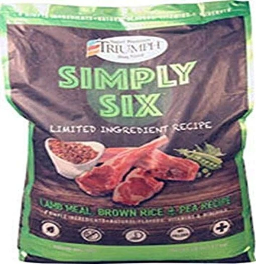 Triumph Simply Six Lamb Meal, Brown Rice & Pea Dry Dog Food - 28 Lb Bag -Tropiclean Store triumph simply six lamb meal brown rice pea dry dog food 28 lb bag 540727