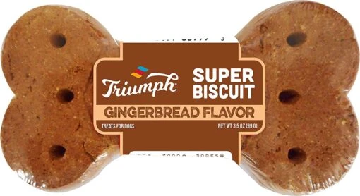 Triumph Super Single Gingerbread Dog Biscuits - 2/15 Pack - 30 Count -Tropiclean Store triumph super single gingerbread dog biscuits 215 pack 30 count 217606