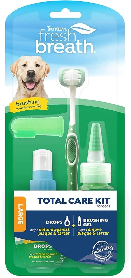 Tropiclean Fresh Breath Large Dog Total Care Kit - 2 Oz -Tropiclean Store tropiclean fresh breath large dog total care kit 2 oz 601466