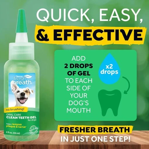 Tropiclean Fresh Breath No Brushing Clean Teeth Oral Care Gel For Dogs - 2 Oz -Tropiclean Store tropiclean fresh breath no brushing clean teeth oral care gel for dogs 2 oz 343958