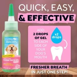 Tropiclean Fresh Breath No Brushing Clean Teeth Oral Care Gel For Puppies - 2 Oz -Tropiclean Store tropiclean fresh breath no brushing clean teeth oral care gel for puppies 2 oz 118859