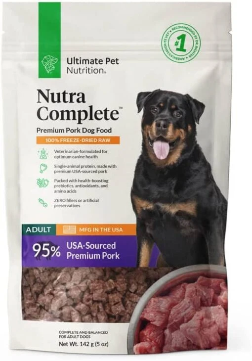 Ultimate Pet Nutrition Nutra Complete Pork Freeze-Dried Dog Food - 5 Oz -Tropiclean Store ultimate pet nutrition nutra complete pork freeze dried dog food 5 oz 837493