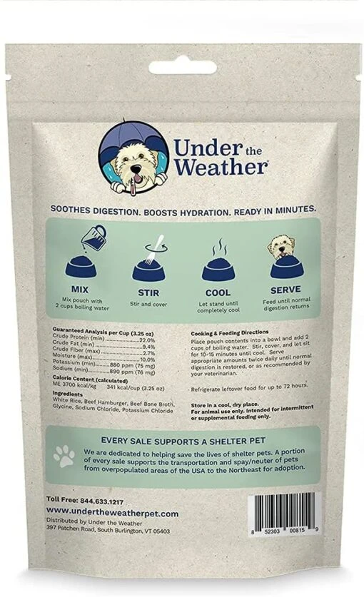 Under The Weather Rice, Hamburger & Bone Broth Freeze-Dried Dog Food - 6.5 Oz -Tropiclean Store under the weather rice hamburger bone broth freeze dried dog food 65 oz 318422