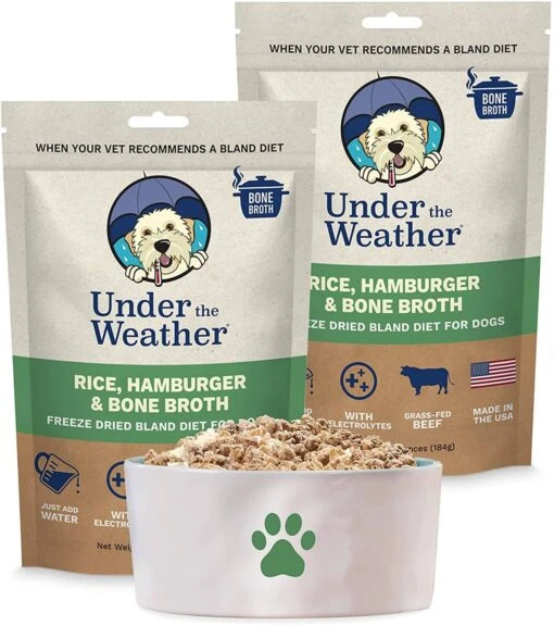 Under The Weather Rice, Hamburger & Bone Broth Freeze-Dried Dog Food - 6.5 Oz -Tropiclean Store under the weather rice hamburger bone broth freeze dried dog food 65 oz 798263