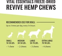 Vital Essentials REVIVE Hemp Chews Freeze-Dried Dog Treats - 3 Oz -Tropiclean Store vital essentials revive hemp chews freeze dried dog treats 3 oz 360252