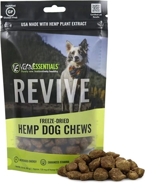 Vital Essentials REVIVE Hemp Chews Freeze-Dried Dog Treats - 3 Oz -Tropiclean Store vital essentials revive hemp chews freeze dried dog treats 3 oz 697836