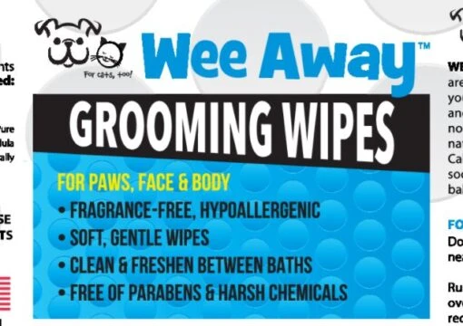 Wee Away Grooming Wipes - Mini Size Cat And Dog Wipes - 10 Wipes Per Pack - 10 Packs -Tropiclean Store wee away grooming wipes mini size cat and dog wipes 10 wipes per pack 10 packs 234201