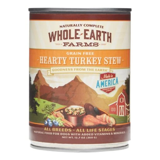 Whole Earth Farms Grian Free Hearty Turkey Stew Canned Dog Food - 12.7 Oz Cans - Case Of 12 -Tropiclean Store whole earth farms grian free hearty turkey stew canned dog food 127 oz cans case of 12 461512