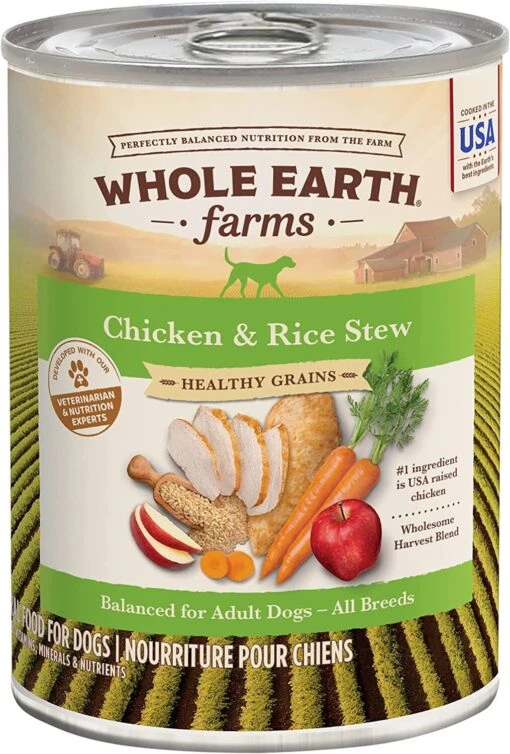 Whole Earth Farms Healthy Grains Chicken & Rice Canned Dog Food - 12.7 Oz - Case Of 12 -Tropiclean Store whole earth farms healthy grains chicken rice canned dog food 127 oz case of 12 170344